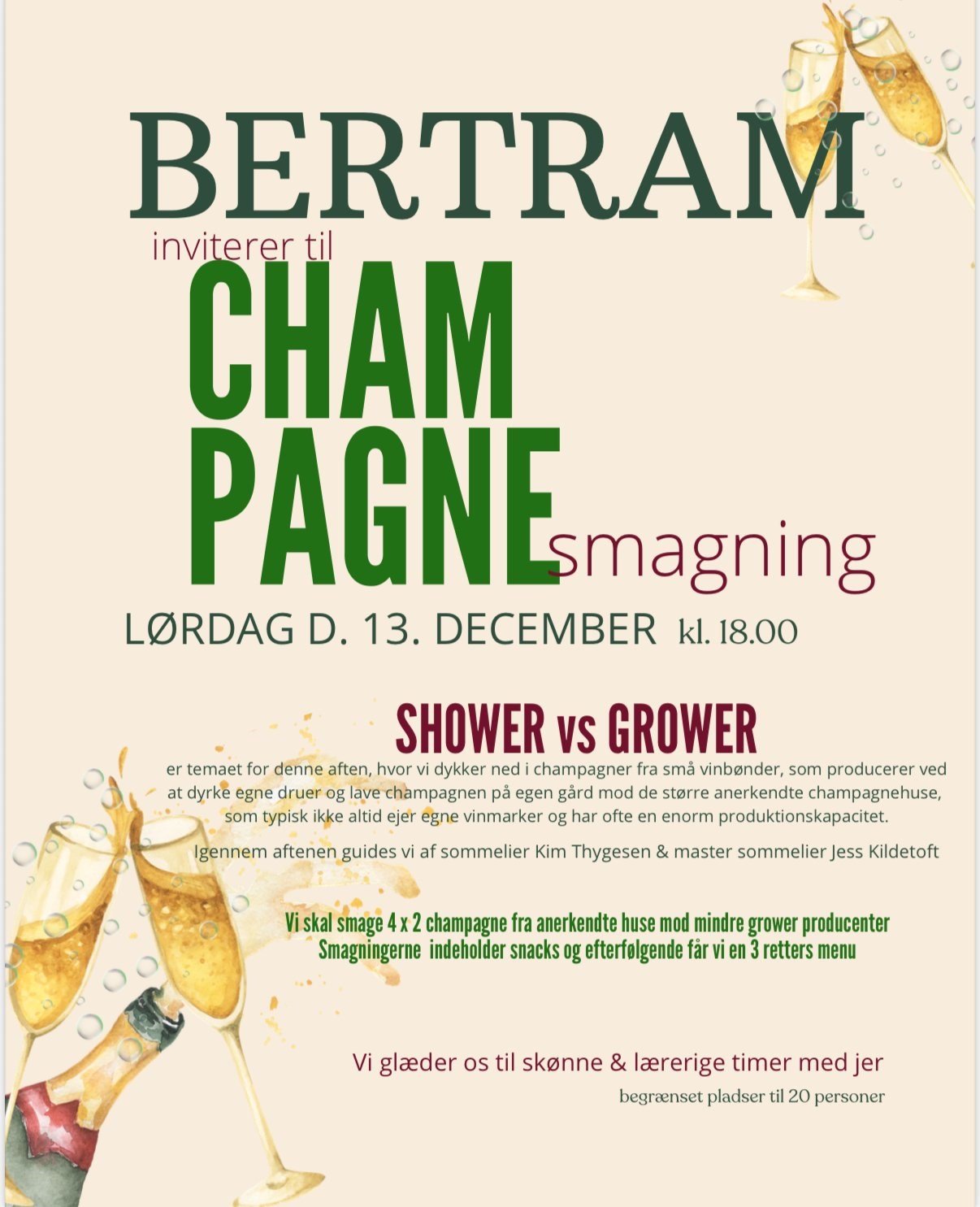 Champagne smagning - Shower vs Growrer