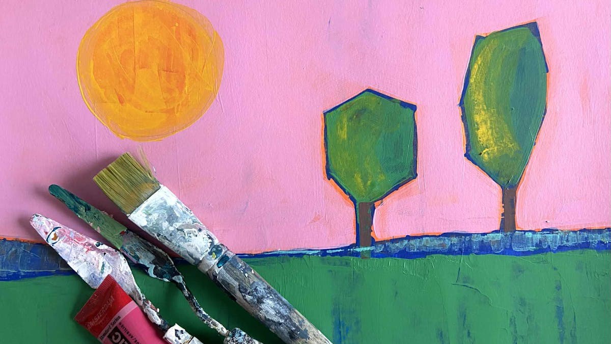 Akrylmaleri med Joan Ledang