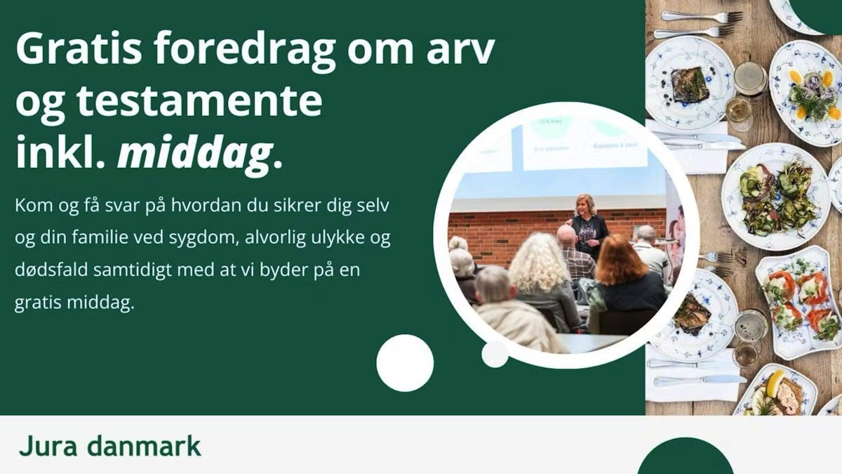 Gratis foredrag om arv, testamente og fremtidsfuldmagter på Kirsebærkroen i Præstø den 9 April kl