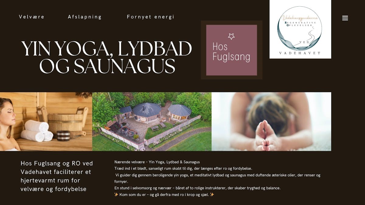 Yin yoga, lydbad og saunagus