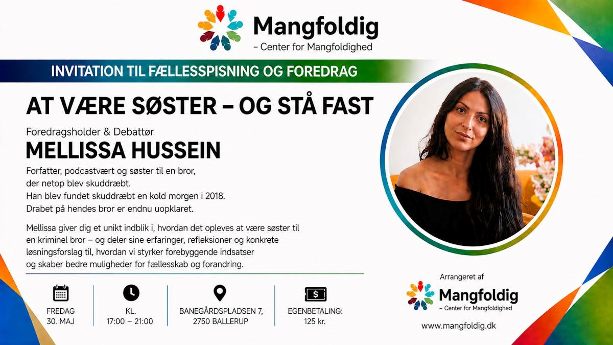 Fællesspisning med foredrag af Mellissa Hussein