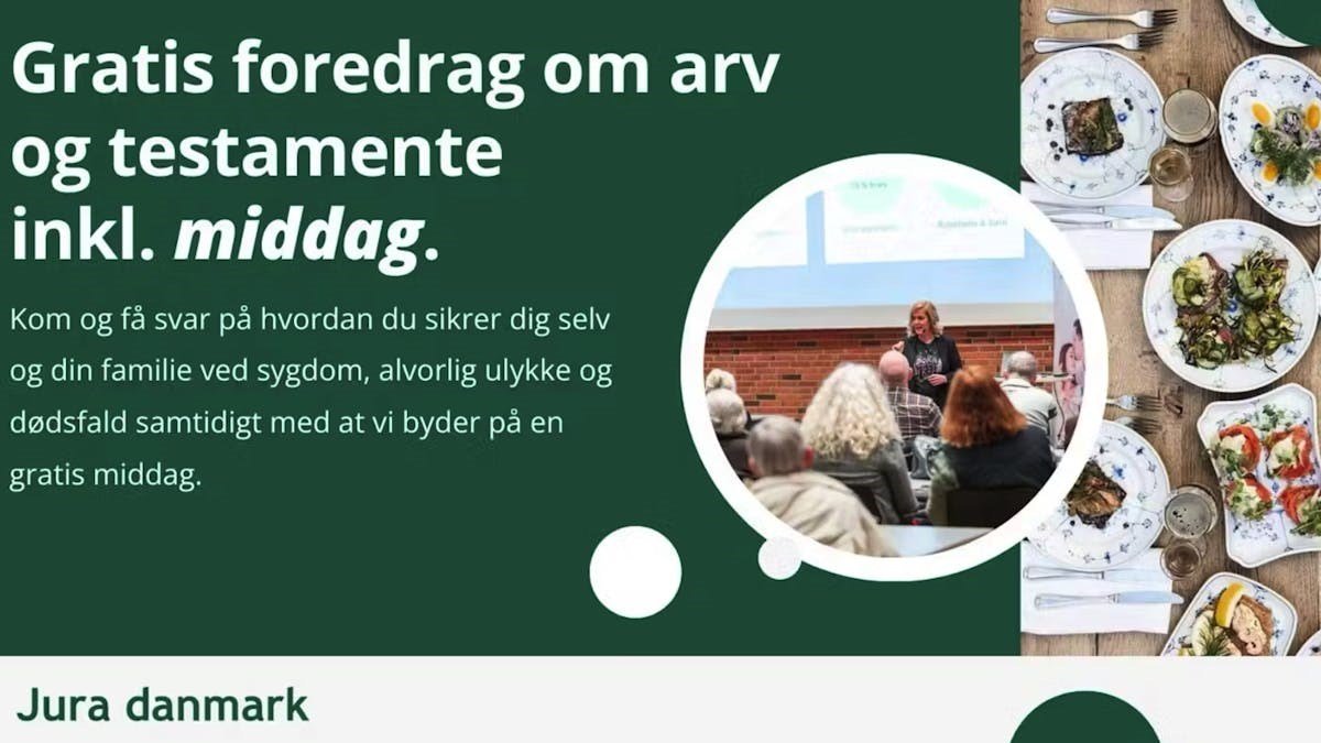 Gratis foredrag om arv, testamente og fremtidsfuldmagter på Restaurant Madam Bagger i Korsør den 8