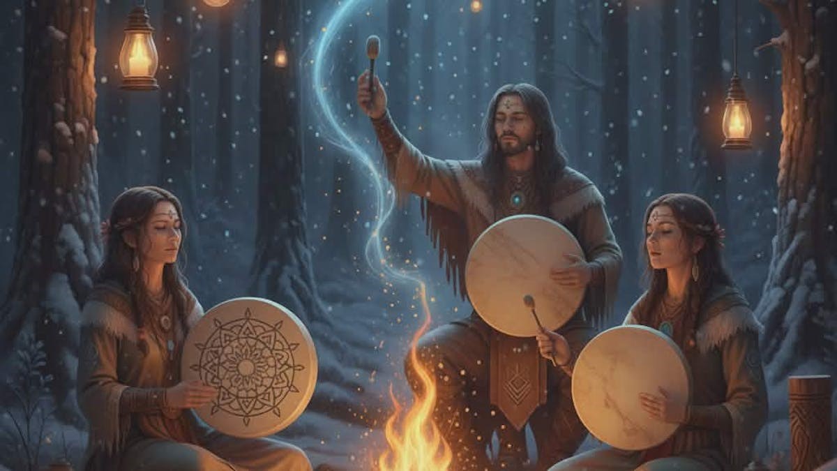 Trommehealing med de 3 Shaman-lærlinge