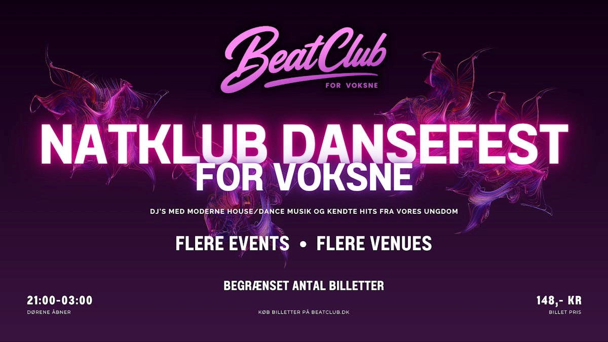 BeatClub (tidl. NatDance) - Natklub dansefest for voksne på Skovridderkroen