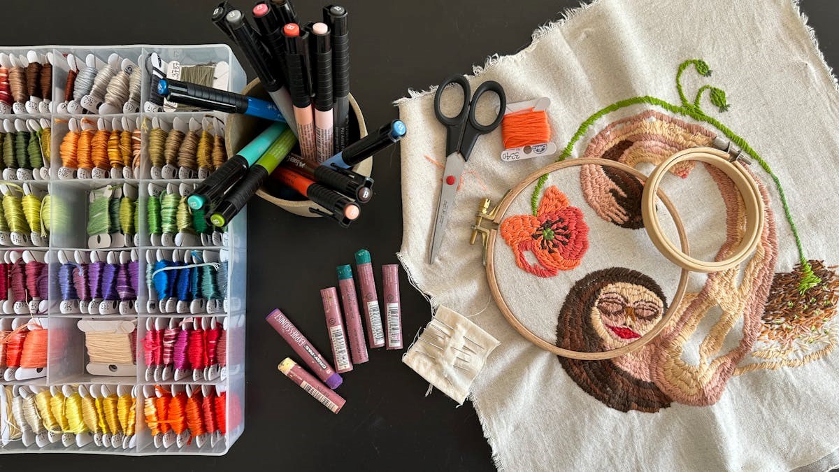 Lær frit broderi - kreativ dag i Galleriet