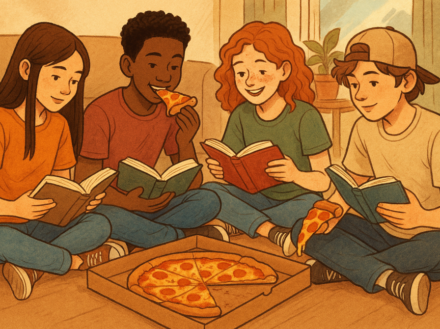 Readathon og pizza-aften