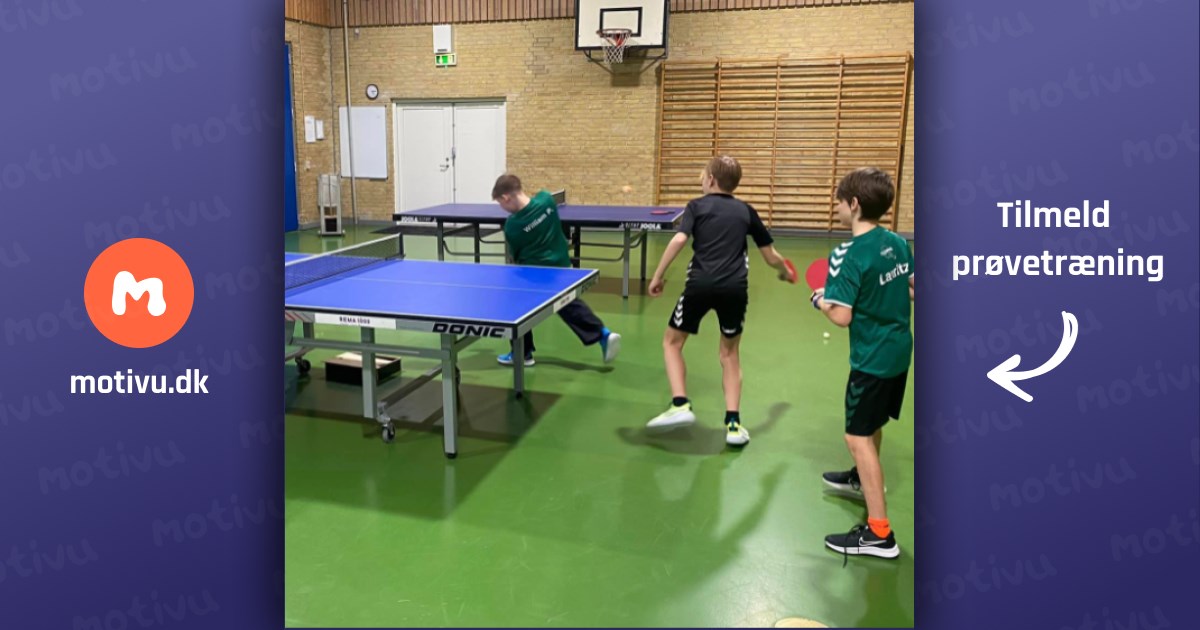 Bordtennis for børn og unge (6-15 år)