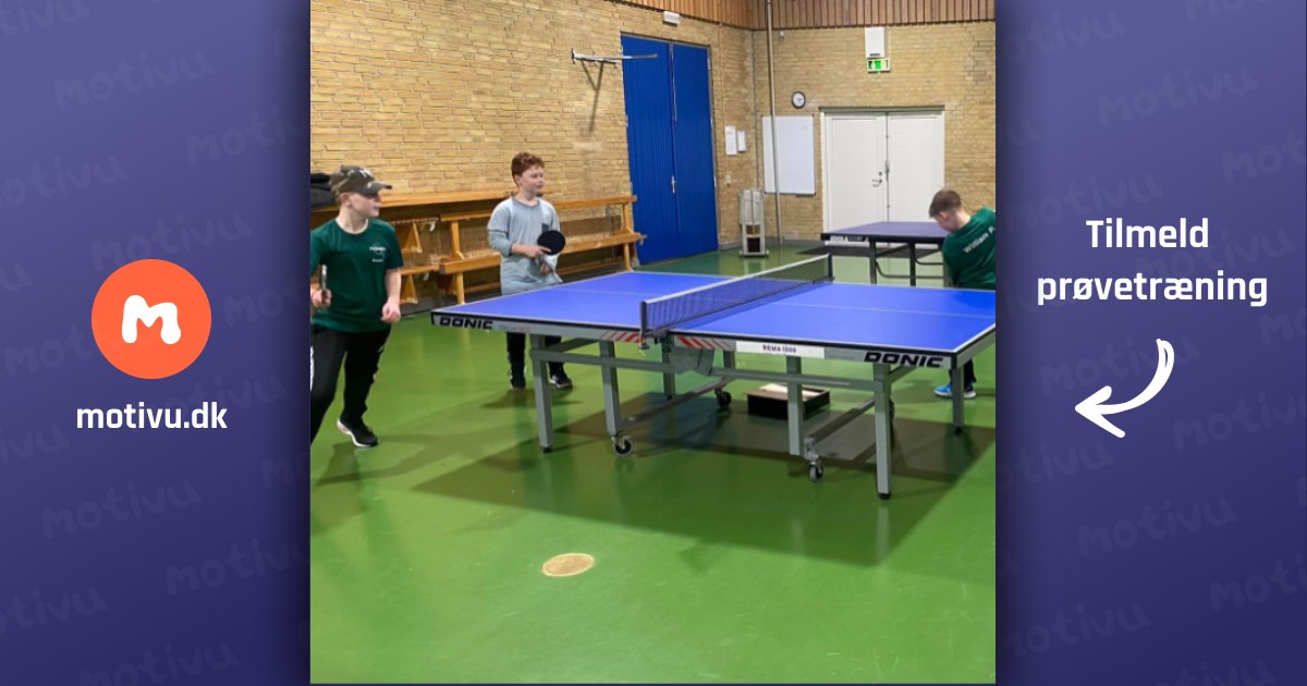 Bordtennis for børn og unge (6-15 år)