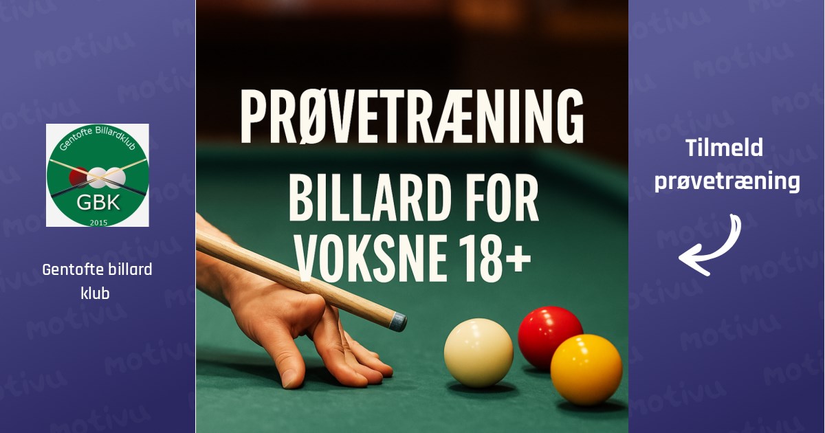 Turneringsbillard for voksne (+18 år)