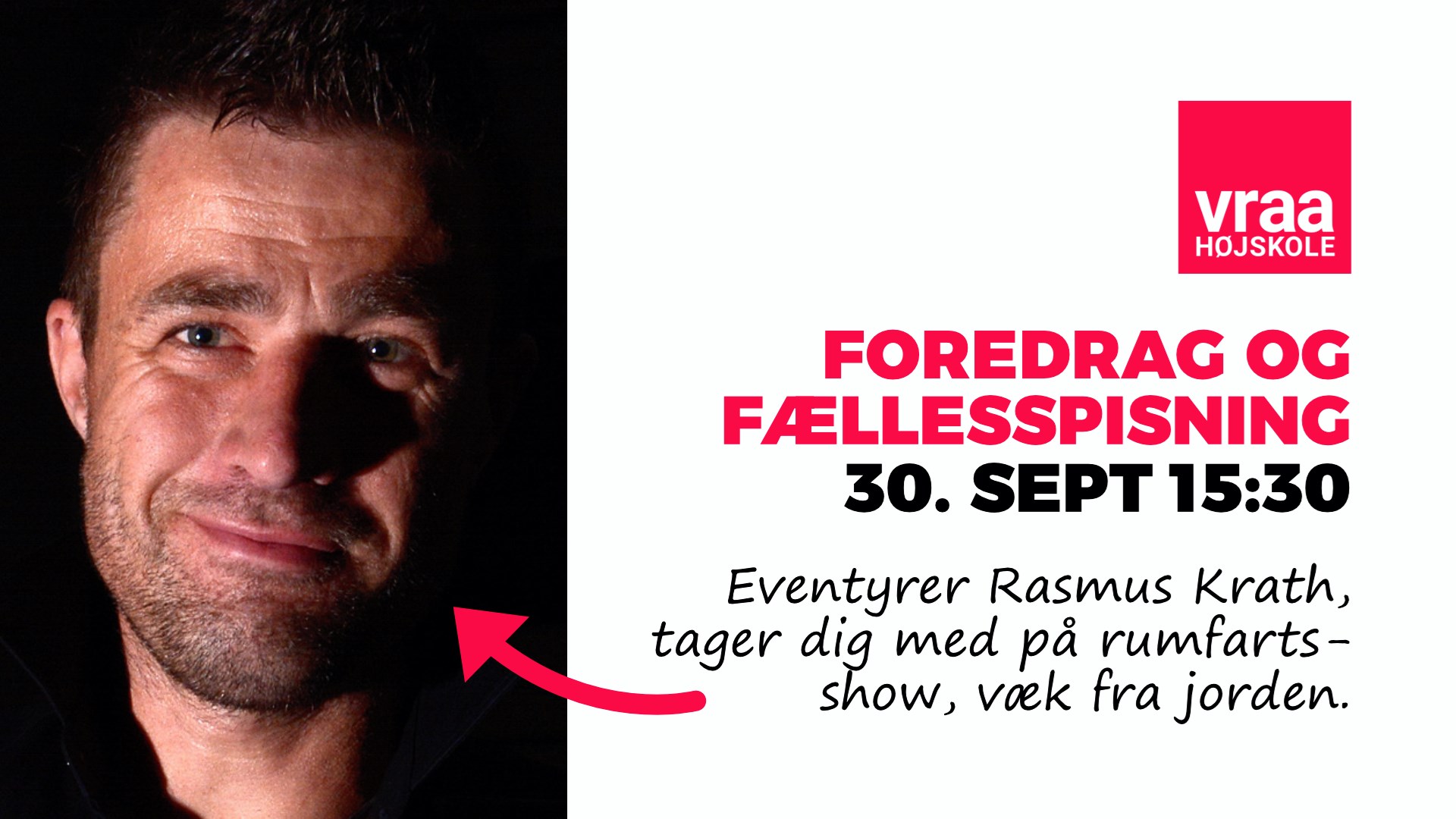 Foredrag og Fællesspisning - Rumfarts-show med eventyrer Rasmus Krath