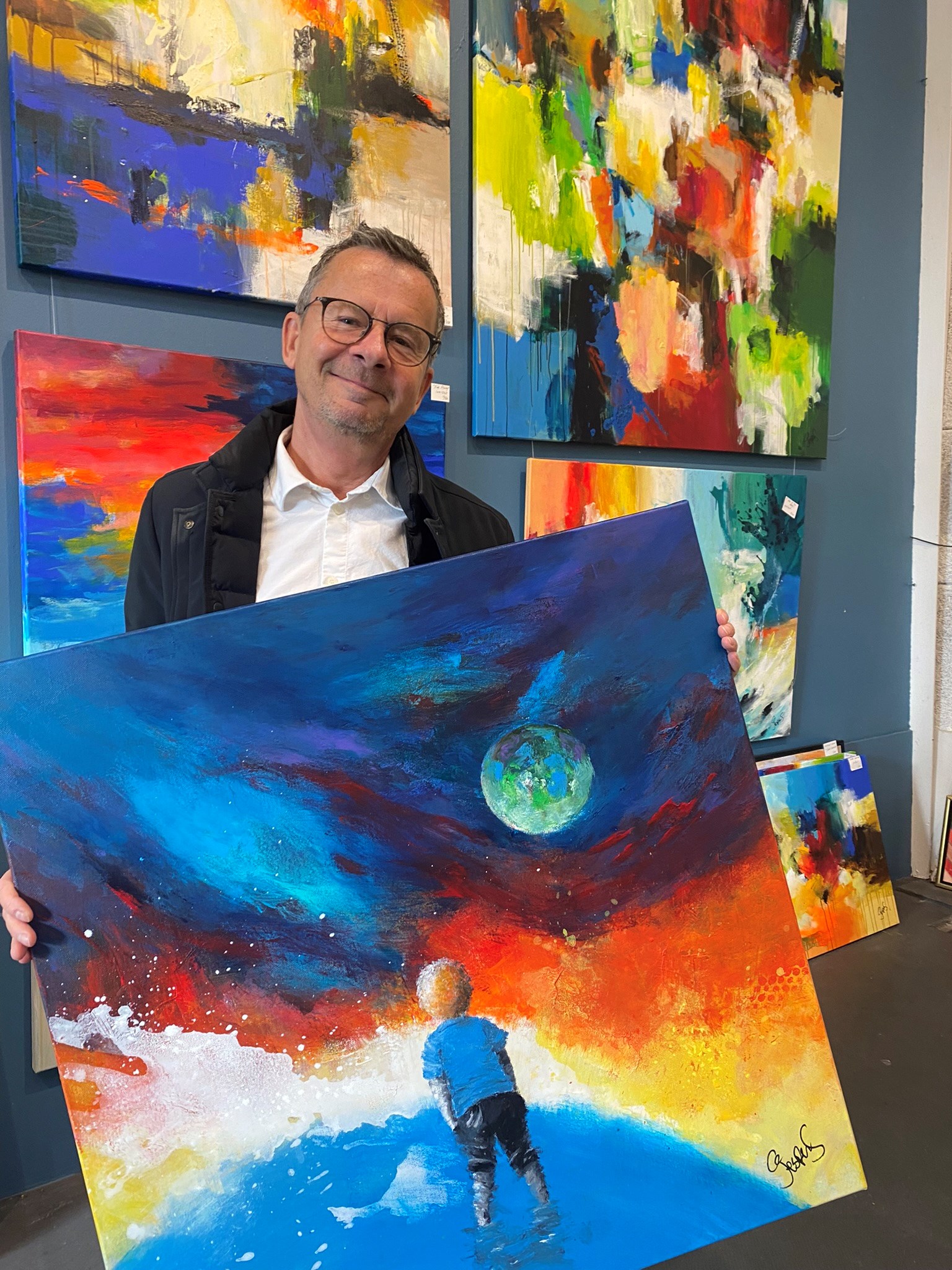 Gratis omvisning i Galleri Art Expo. Mød kunstnerne Jannie Kloster og Jesper Sørensen som maler live