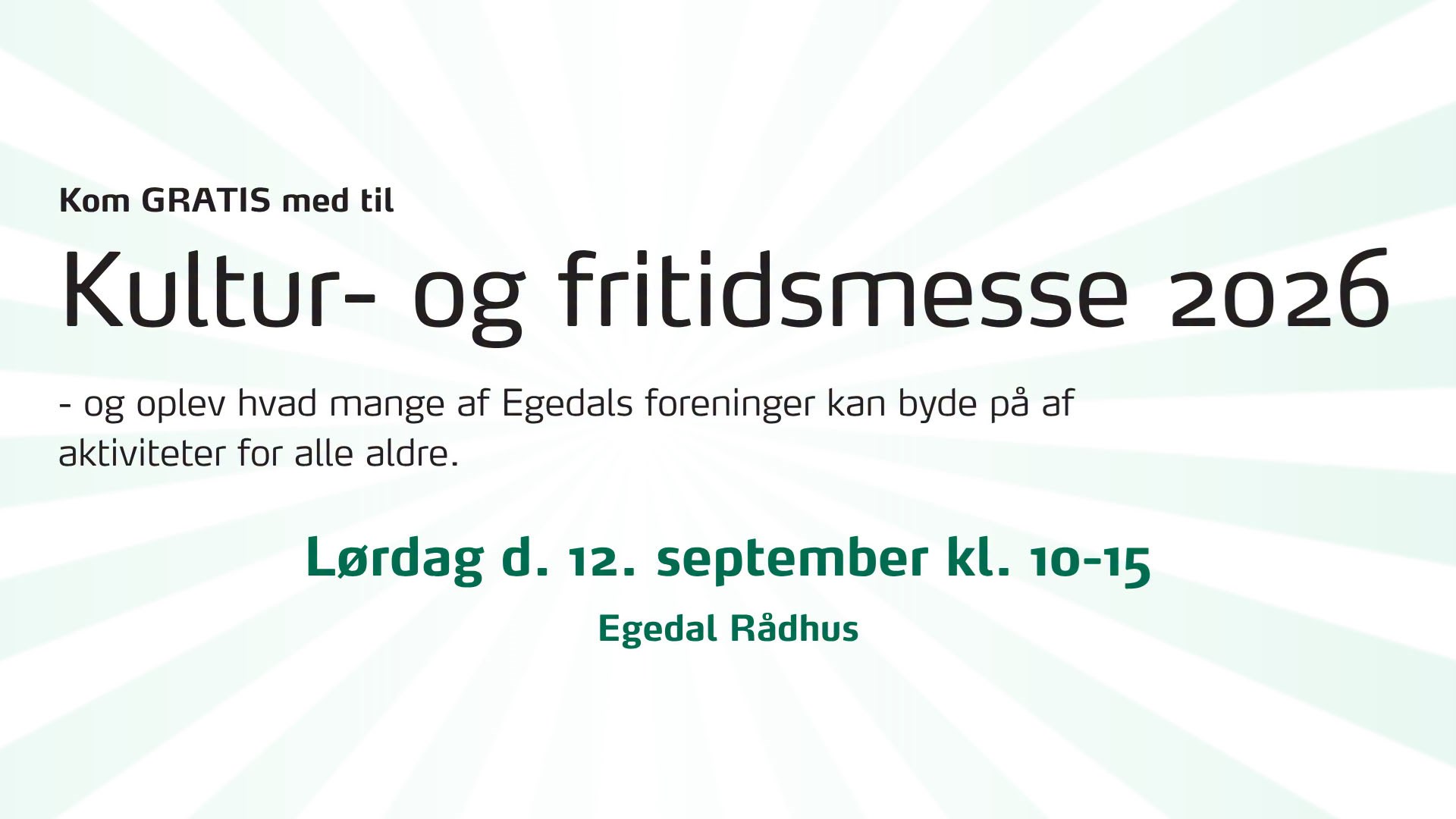 Kultur- og Fritidsmessen 2026 - en dag fuld af oplevelser, fællesskab og inspiration