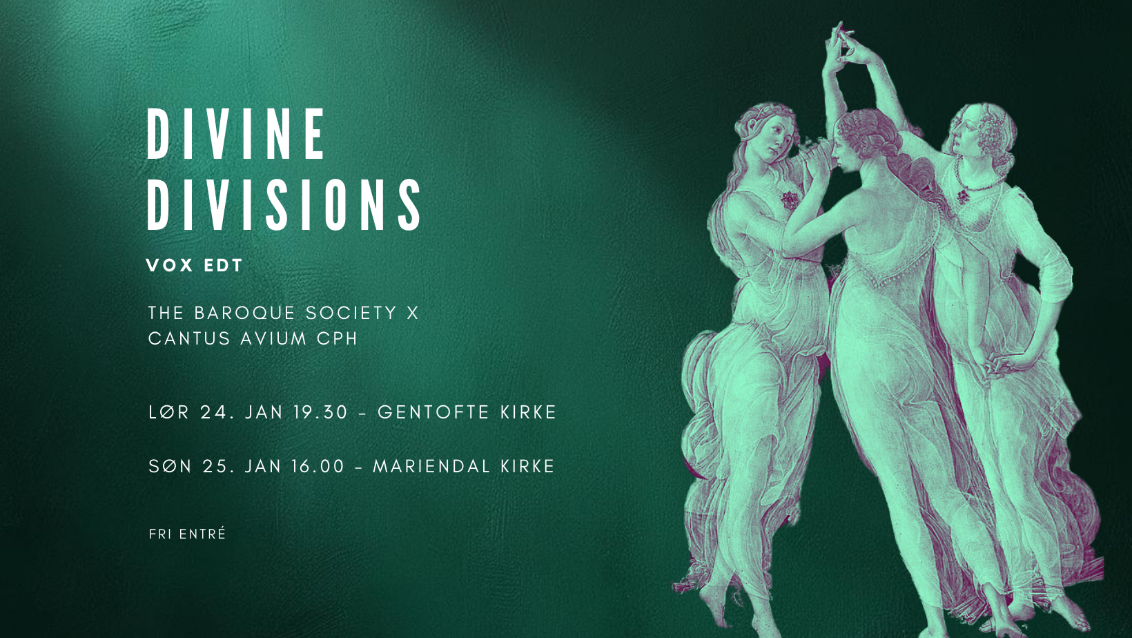KONCERT: Divine Divisions - The Baroque Society x Cantus Avium CPH