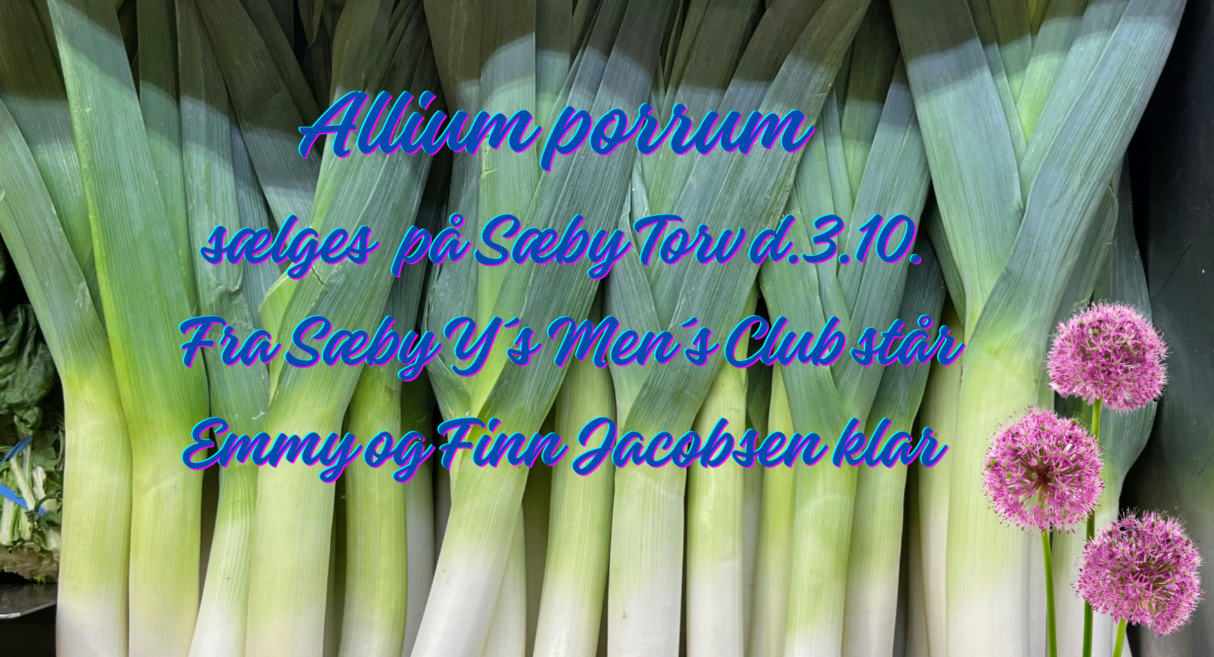 Allium porrum sælges på Sæby Torv - Sæby Y´s Men´s Club