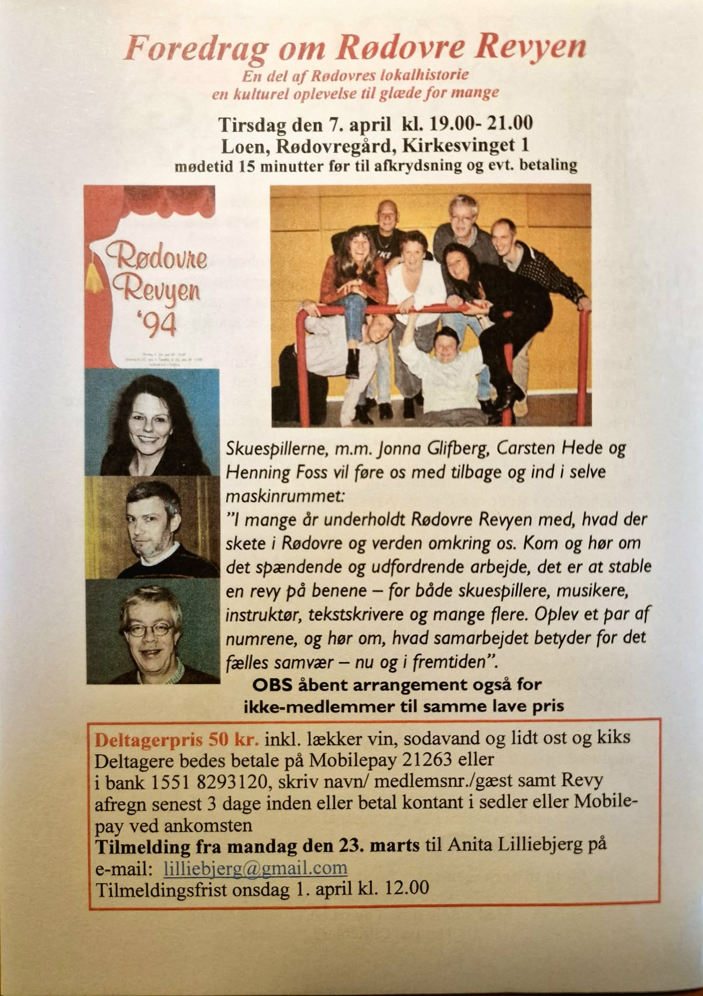 Åbent foredrag om Rødovre Revyen
