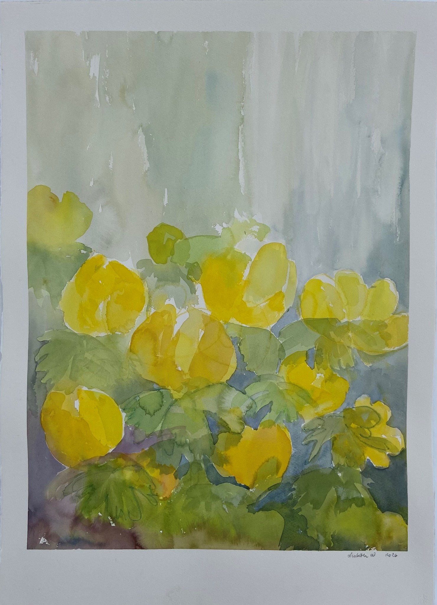 Staldtips Akvarel, akryl og broderi fra Ørnebjerggaard