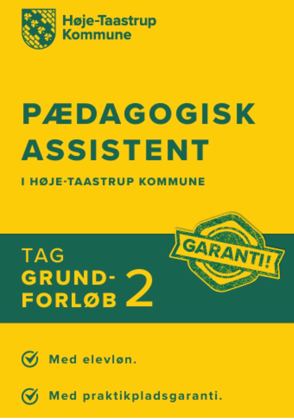 INFOMØDE: Grundforløb 2 af Pædagogisk Assistent Uddannelsen (pau) med elevløn og praktikpladsgaranti