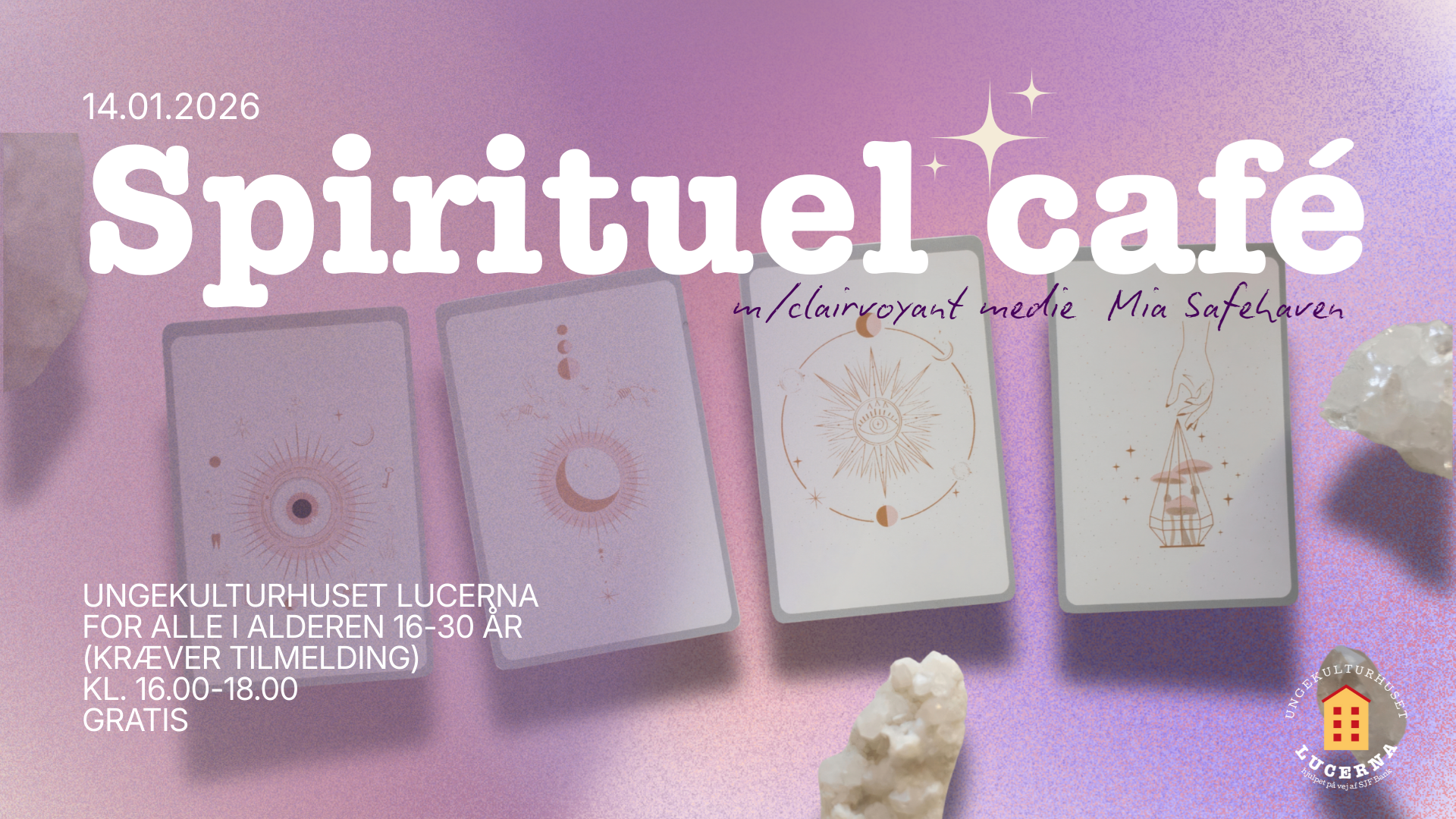 Spirituel café med clairvoyant medie Mia Safehaven