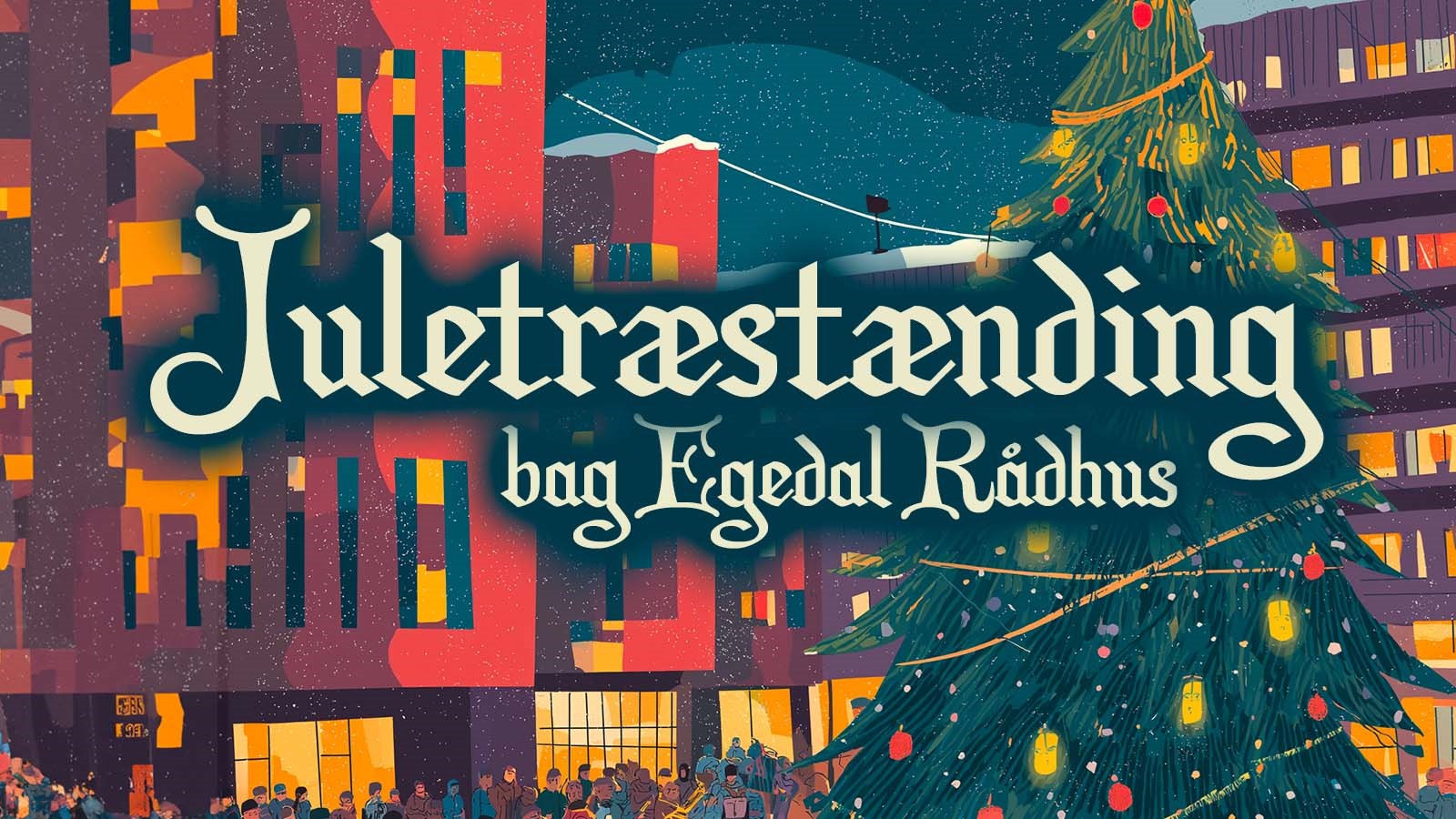 Juletræstænding bag Egedal Rådhus