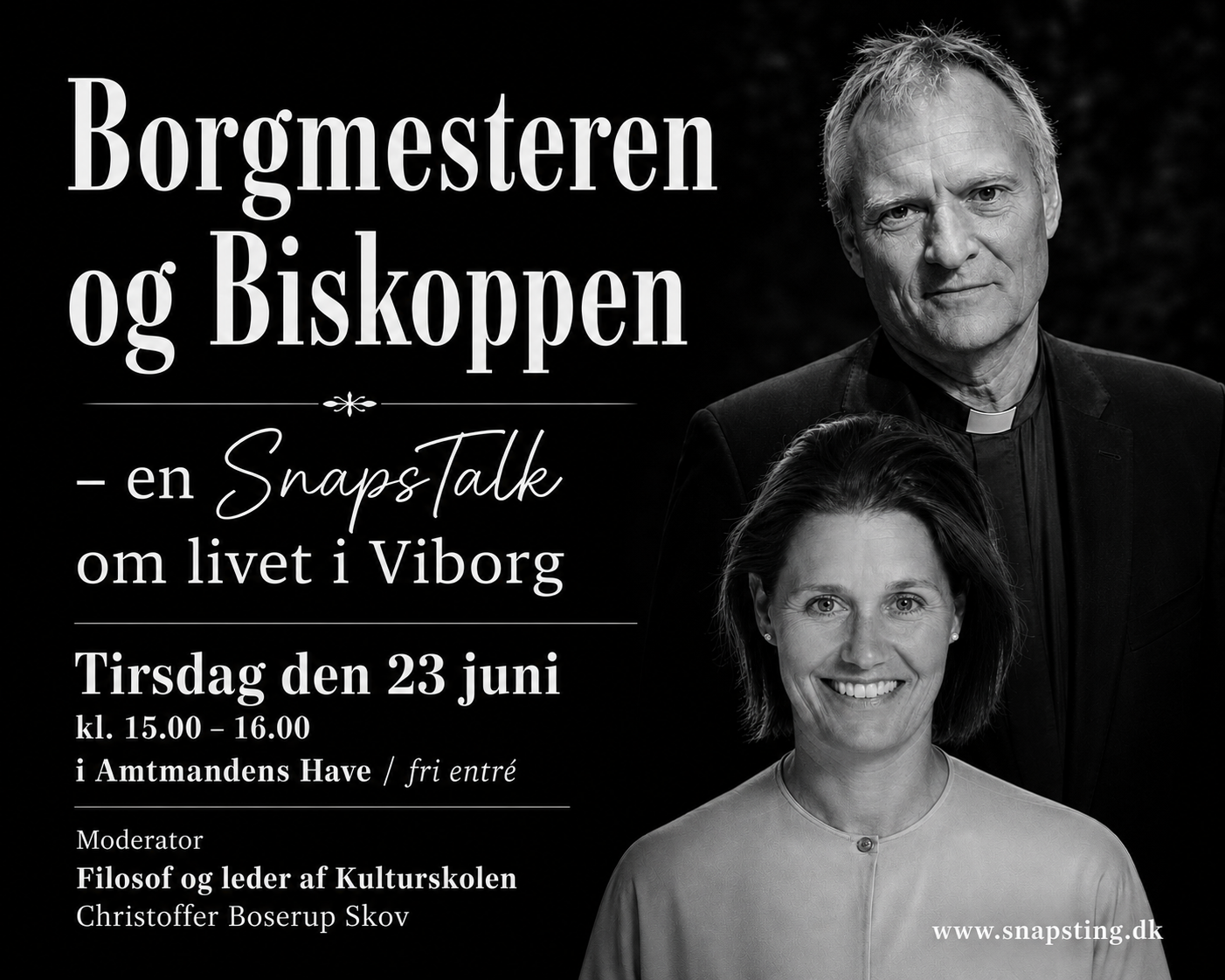 SnapsTalk - mød Borgmesteren og Biskoppen i en samtale om livet i Viborg