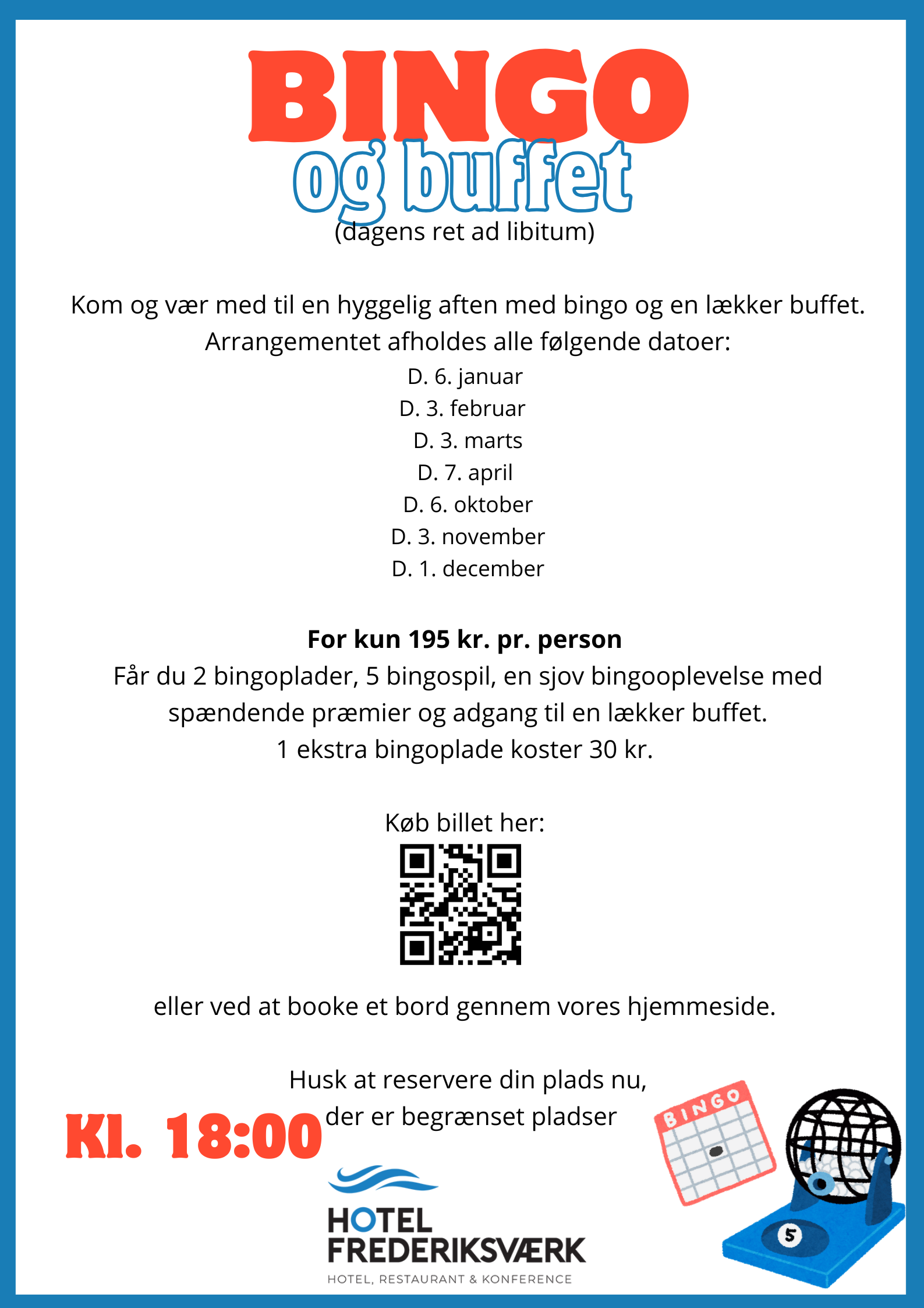 Bingo & Buffet på Hotel Frederiksværk