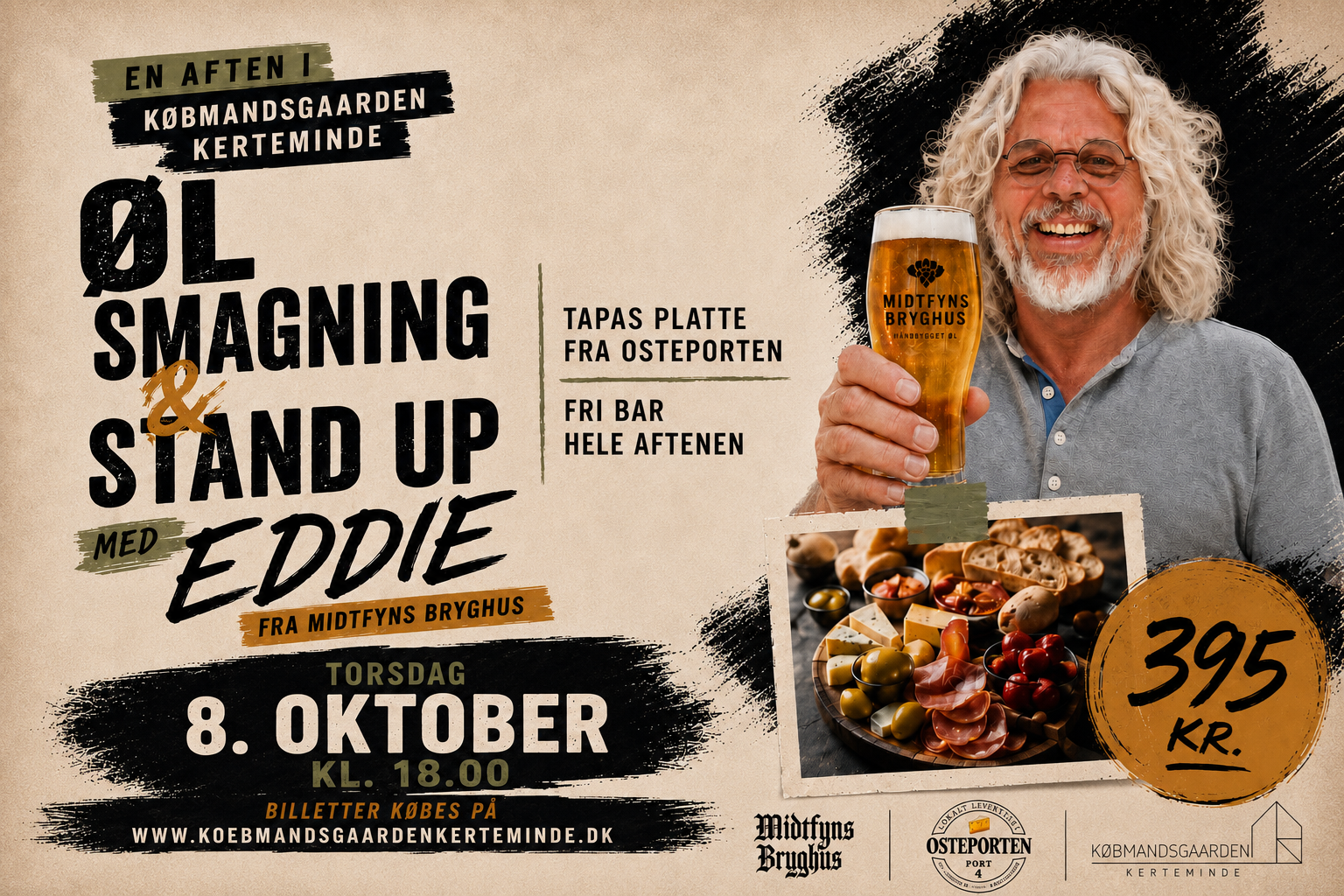 Ølsmagning og stand up med Eddie fra Midtfyns Bryghus