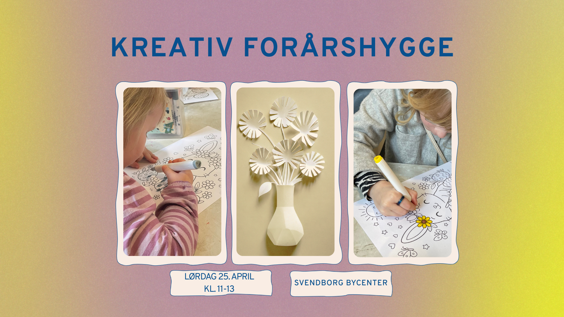 Forårskrea i Svendborg Bycenter - lav karseæsker og papirsblomster