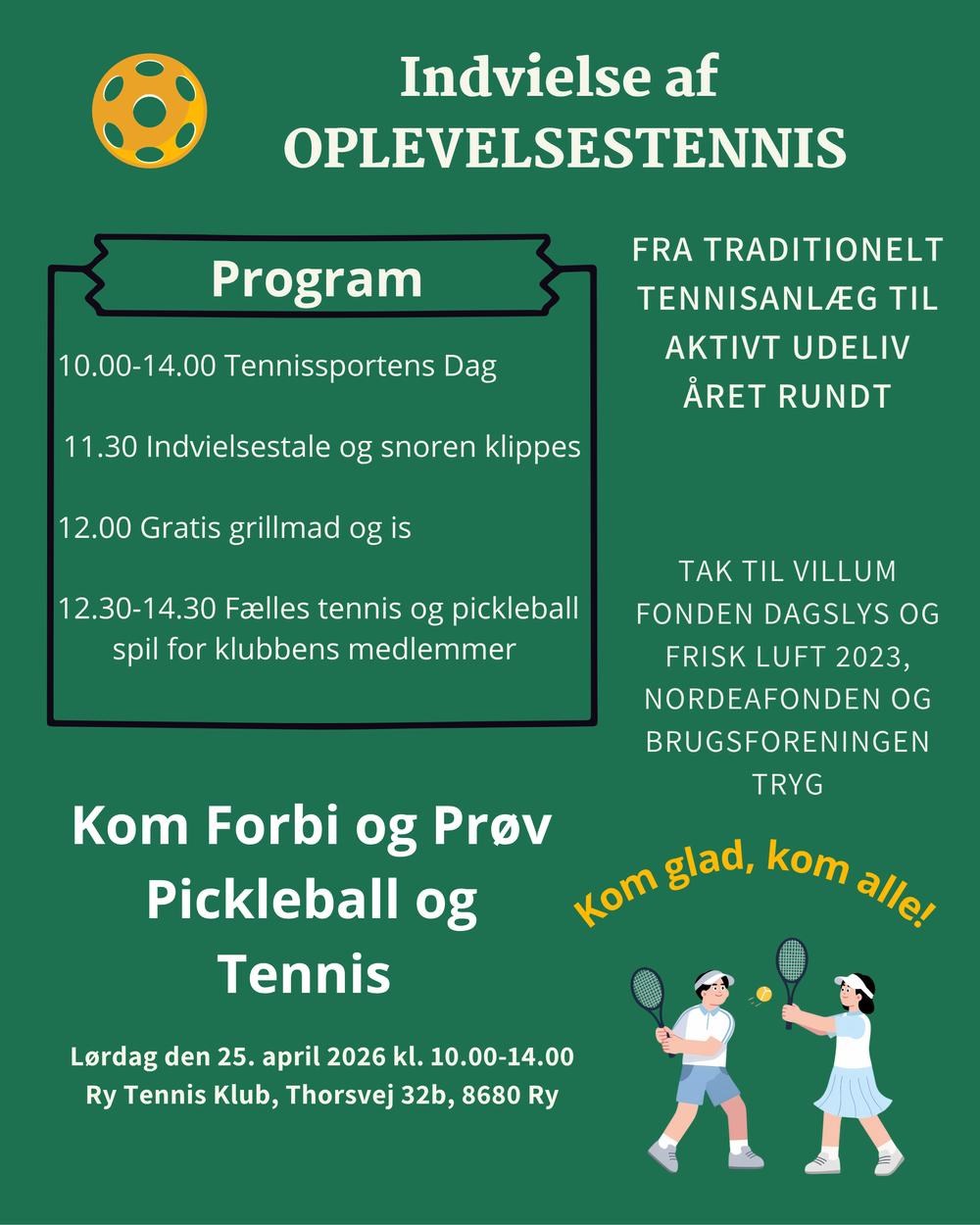 Prøv pickleball og tennis og nyd grillmad og is- Thorsvej 32b, Ry