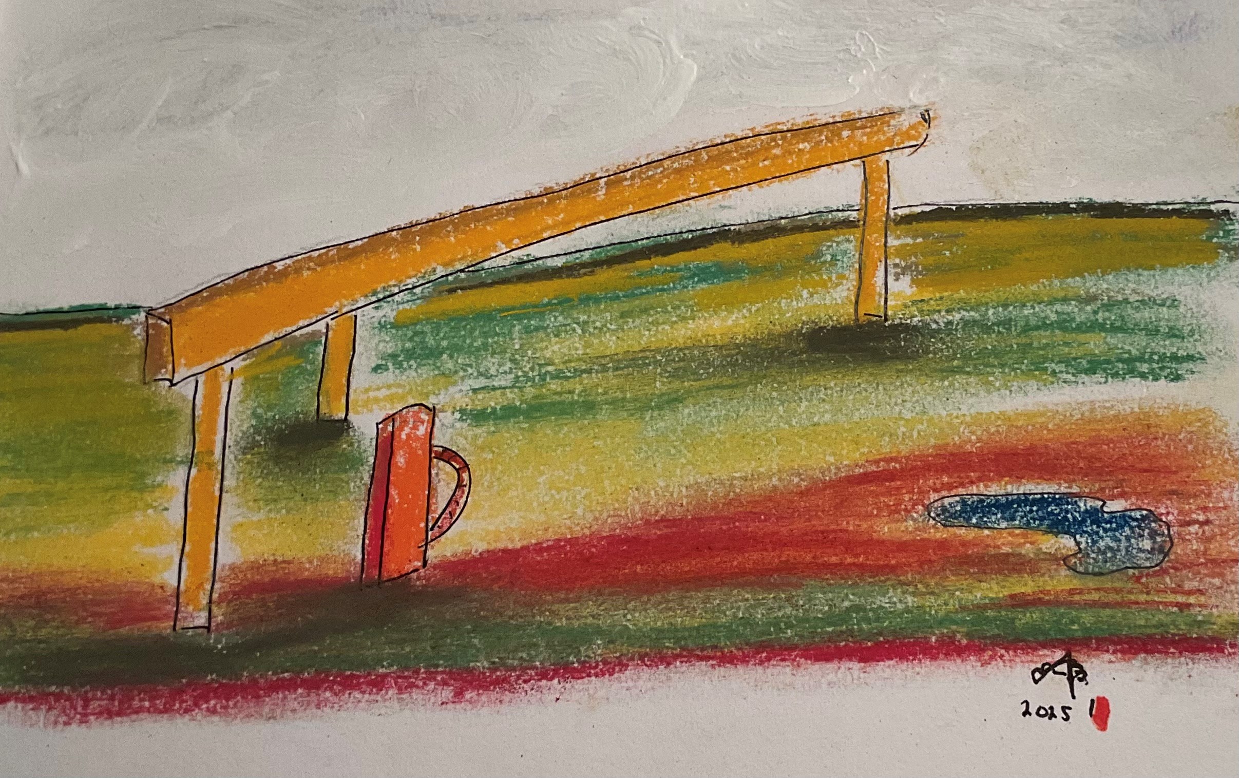 Fernisering af udstilling af malerier og lamper