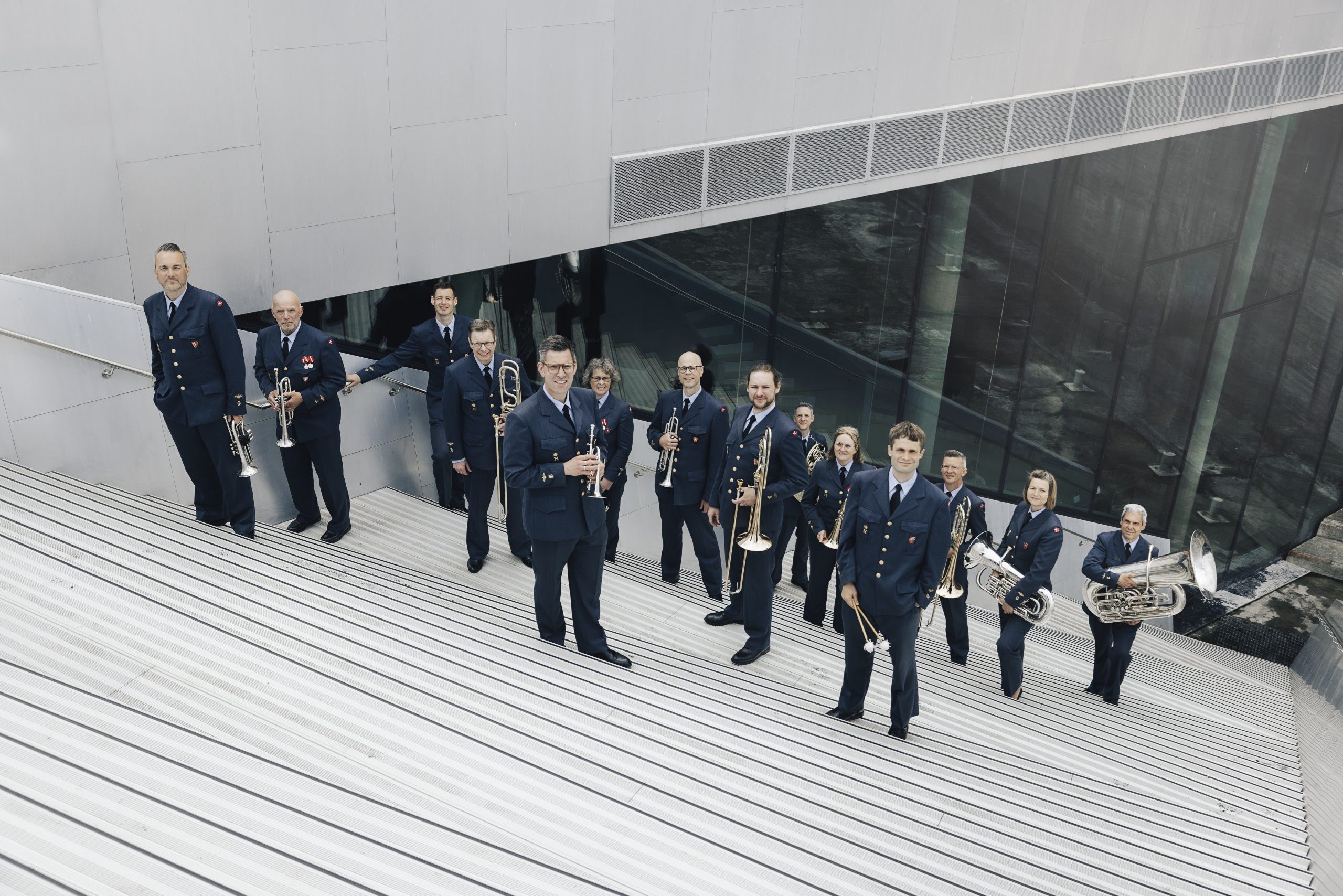 Prinsens Musikkorps sammen med Hinnerup Garden og Favrskov Musikskole