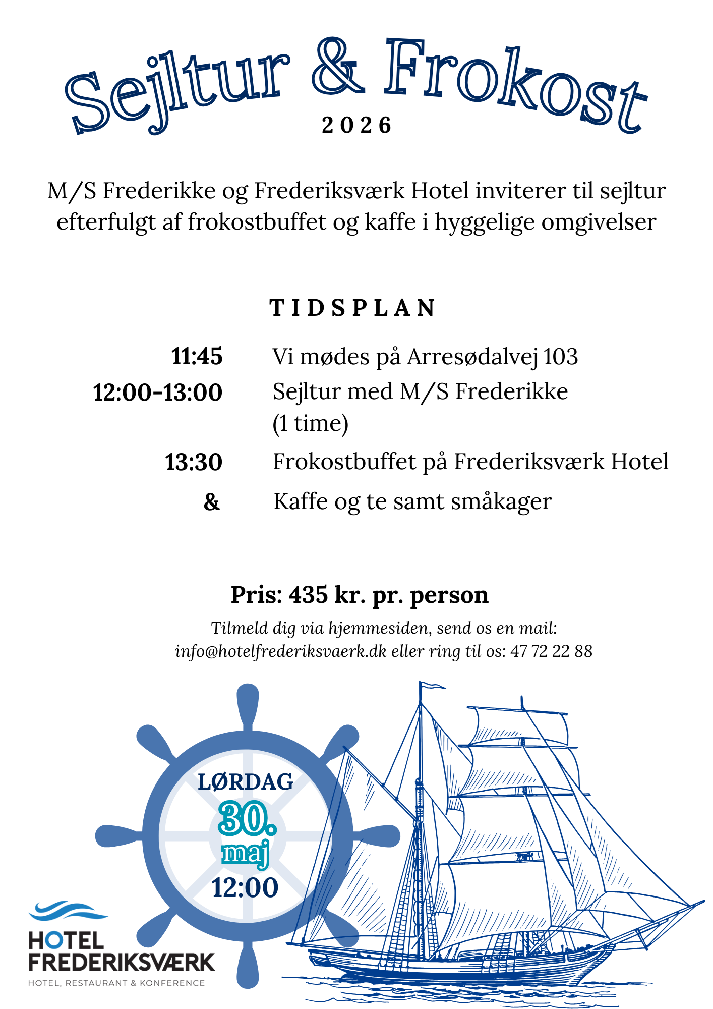 Sejltur & Frokost på Hotel Frederiksværk