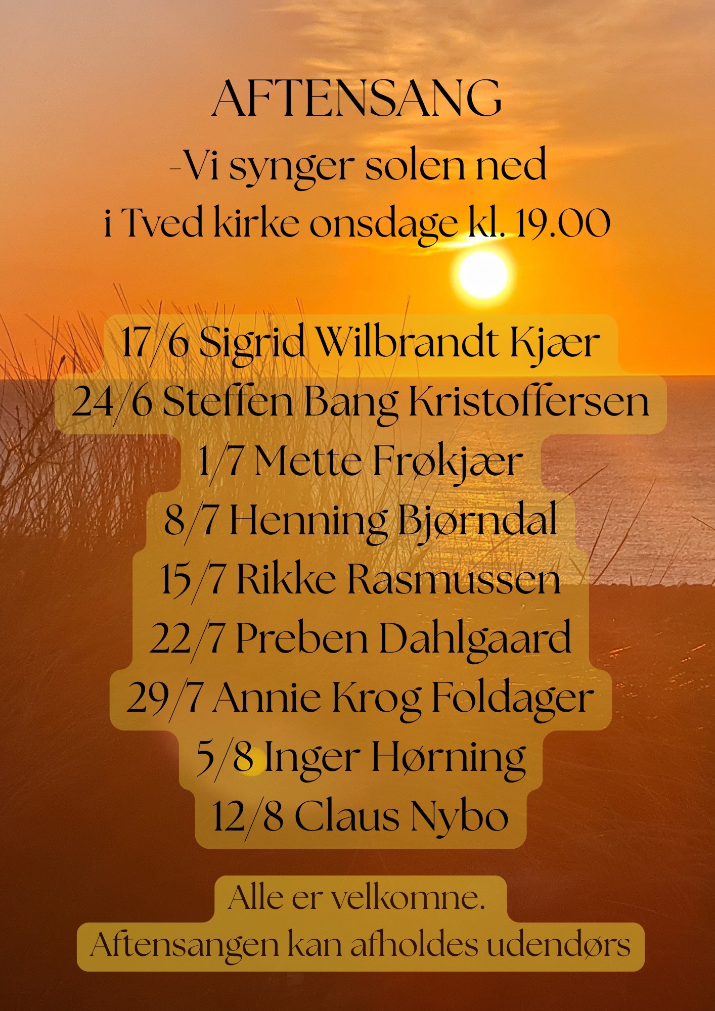 Aftensang - vi synger solen ned