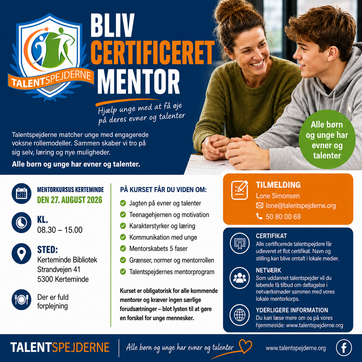 Talentspejderne Mentorkursus - Bliv mentor for en ung i Kerteminde