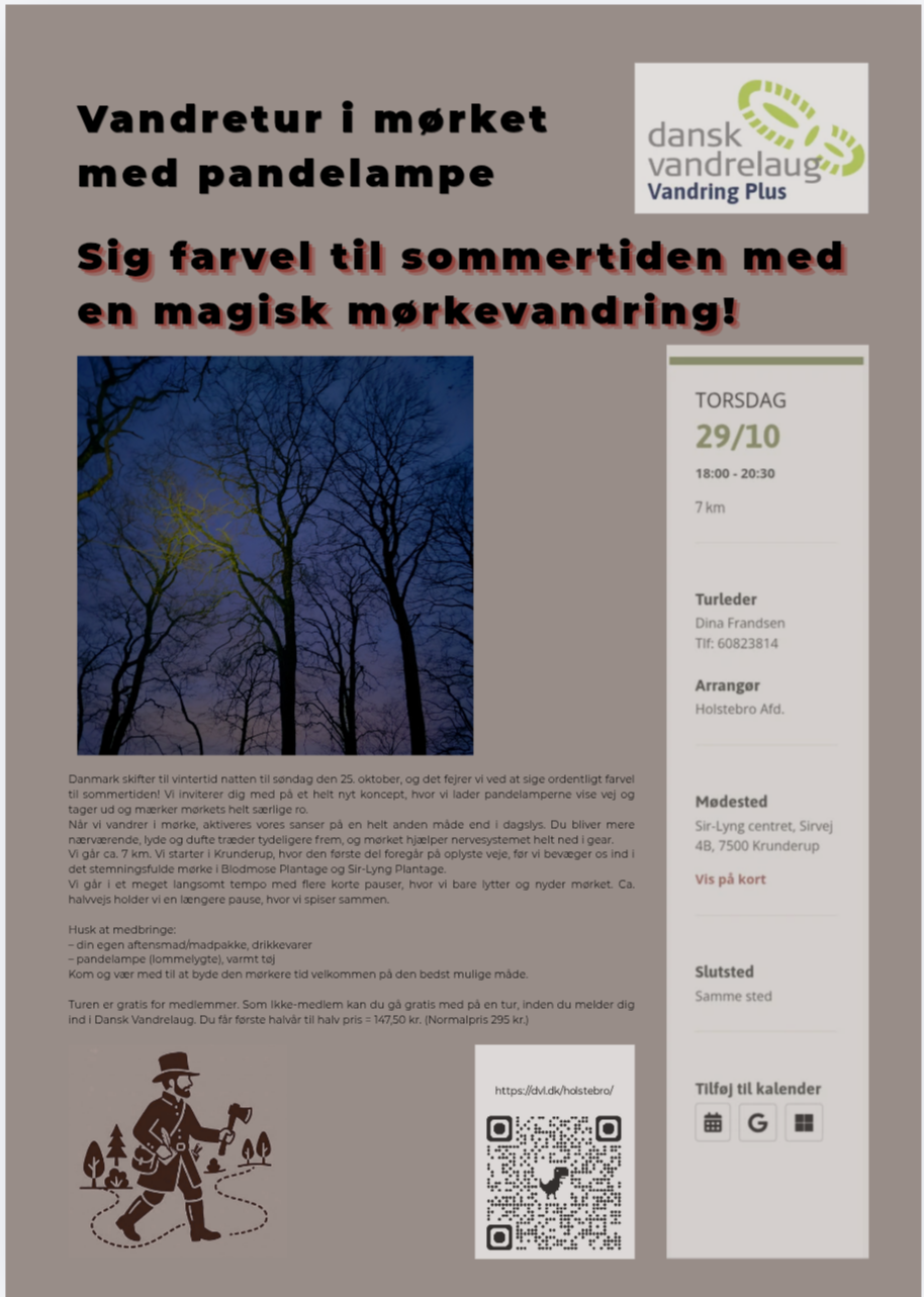 Vandretur i mørket med pandelampe