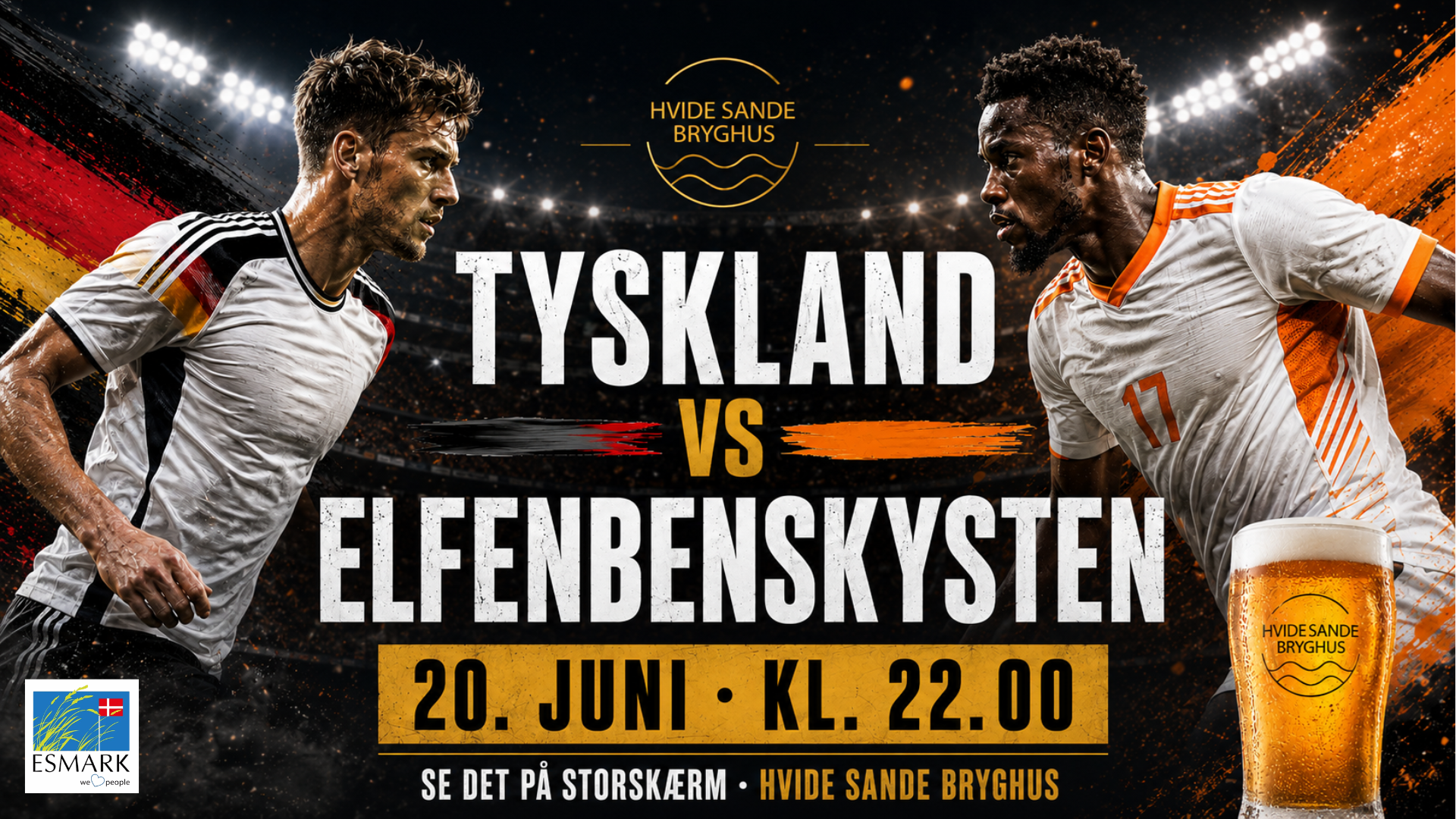 Tyskland vs. Elfenbenskysten på Hvide Sande Bryghus