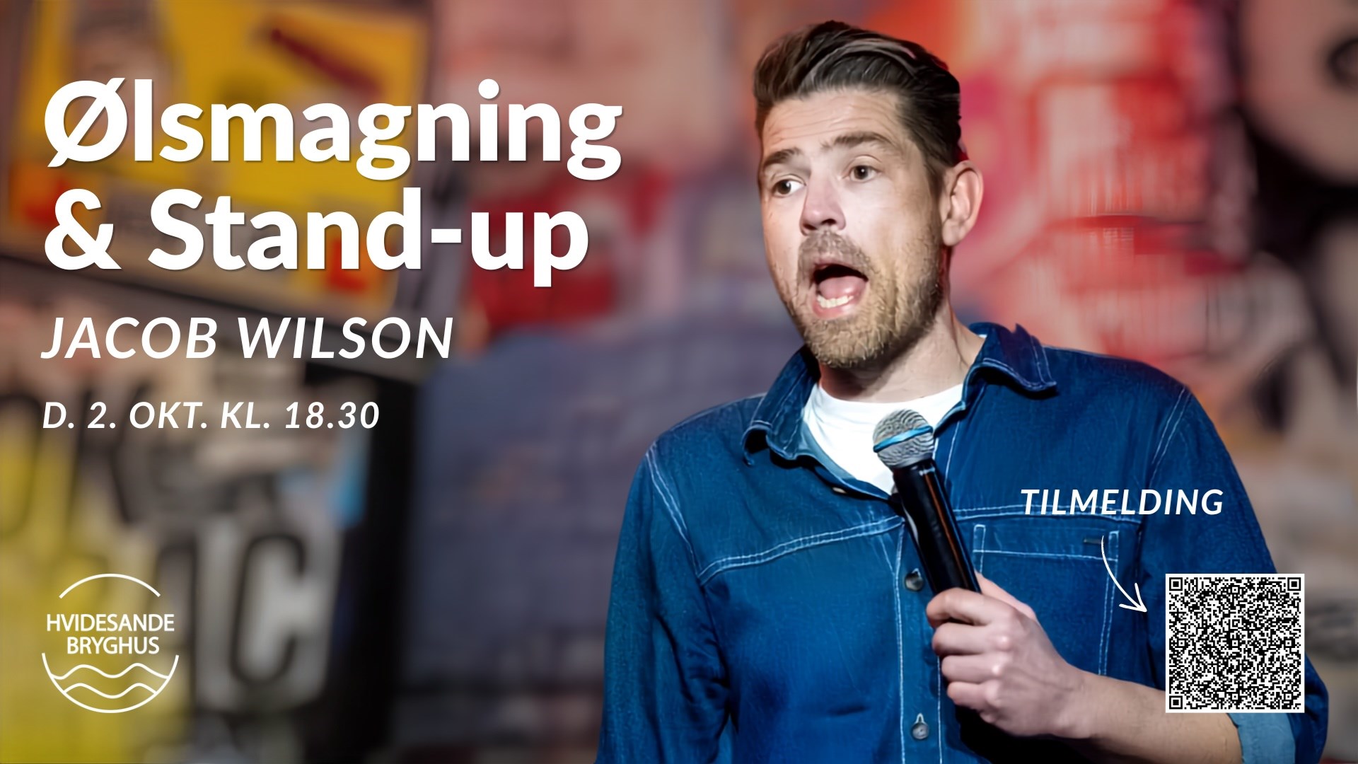 Ølsmagning og Stand Up med Jacob Wilson