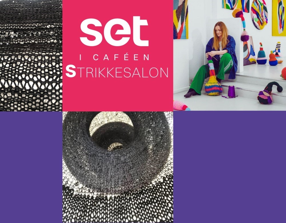 Sort strikkesalon - set i cafeen