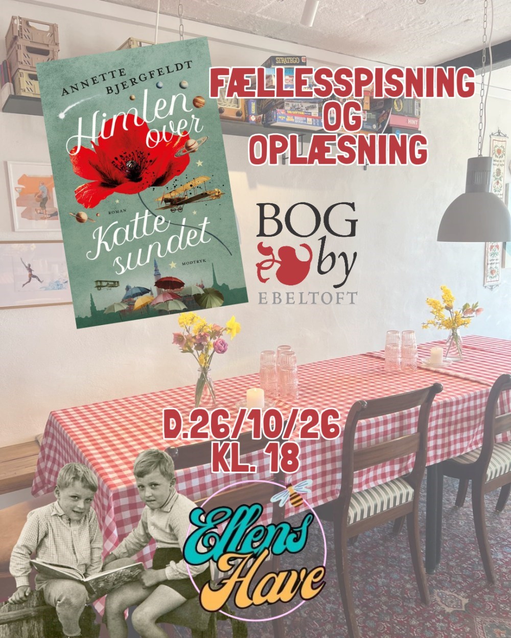 Fællesspisning og Bogsnak: "Himlen over Kattesundet"