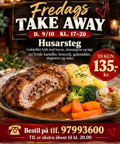 Vesløs Kro har take away-tilbud så længe lager haves