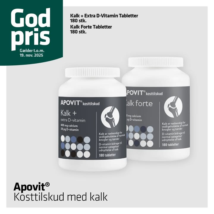 Ikast Apotek tilbyder gode priser på kosttilskud med kalk