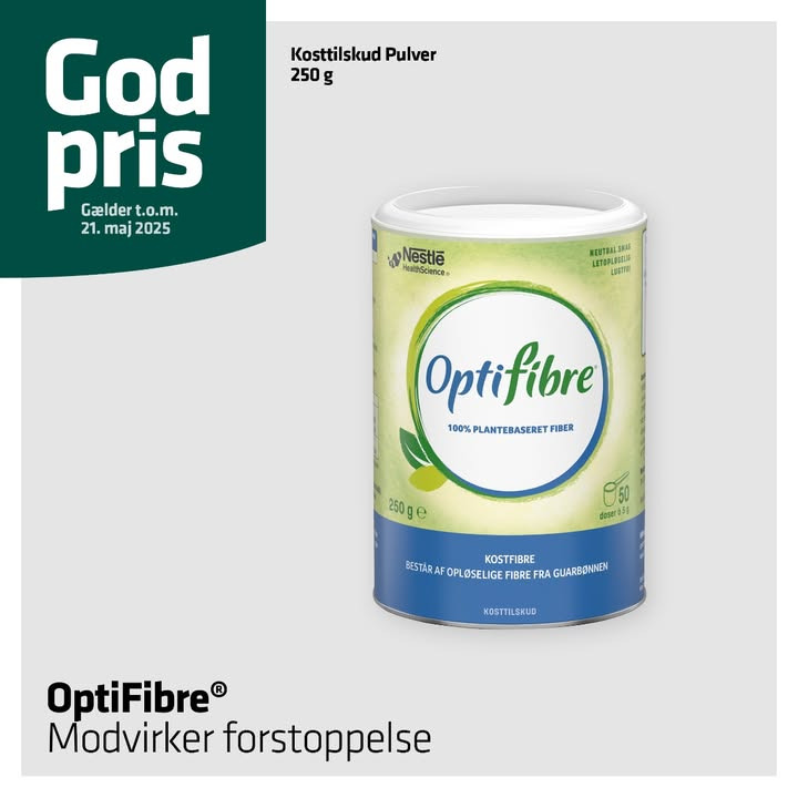 Herning Løve Apotek fremhæver OptiFibre som løsning på forstoppelse med plantebaserede fibre