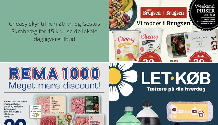 Cheasy skyr til kun 20 kr. og Gestus Skrabeæg for 15 kr. - se de lokale dagligvaretilbud