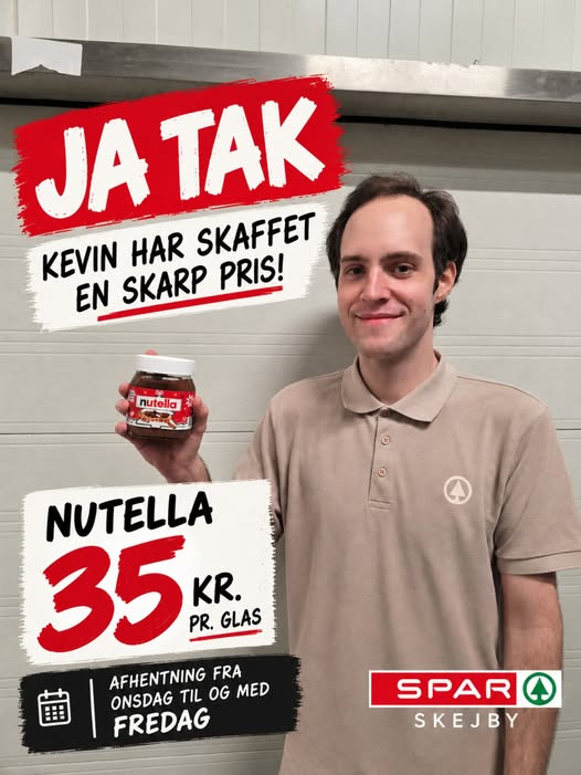 SPAR Skejby tilbyder Nutella til 35 kr. pr. glas