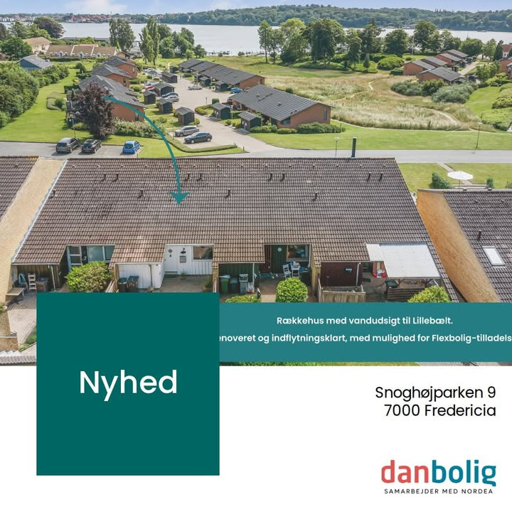 Nyhed fra danbolig Fredericia: Skønt rækkehus med vandudsigt til salg i Snoghøjparken