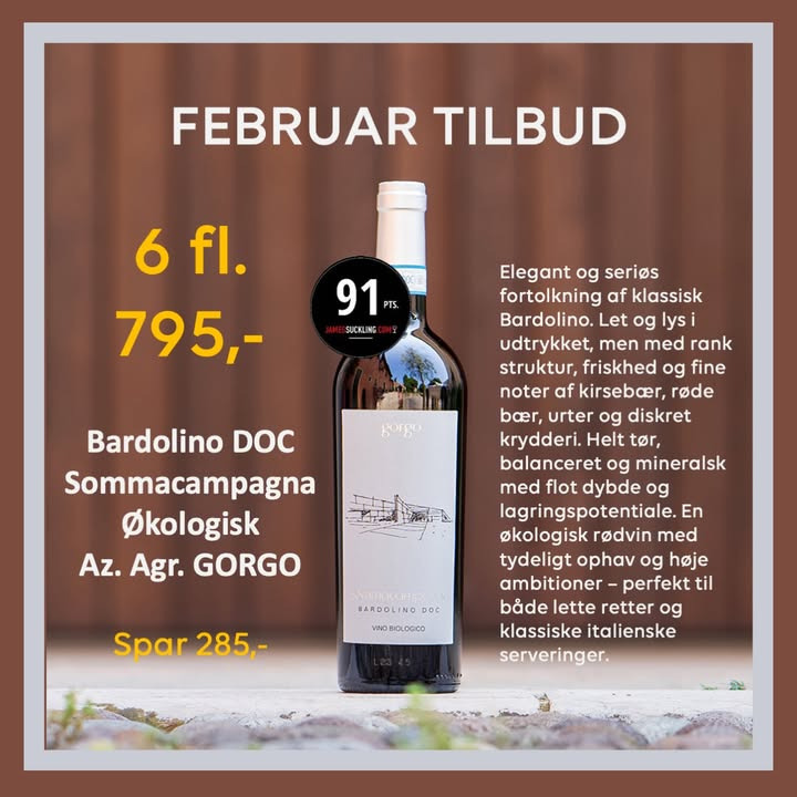 Februar tilbud hos Lahvino Wine & Spirits: Spar på økologisk Bardolino DOC Sommacampagna 2020