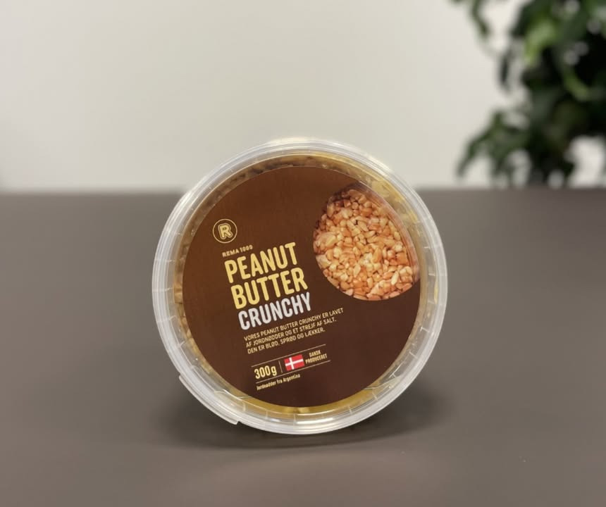 Rema1000 Gærumvej introducerer danskproduceret peanutbutter til kun 20 kr.