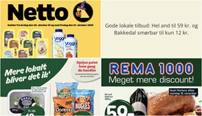 Gode lokale tilbud: Hel and til 59 kr. og Bakkedal smørbar til kun 12 kr.