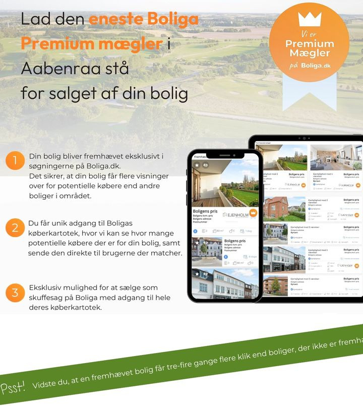 Ejenholm Bolig & Erhverv tilbyder eksklusiv Boliga Premium-eksponering i Aabenraa