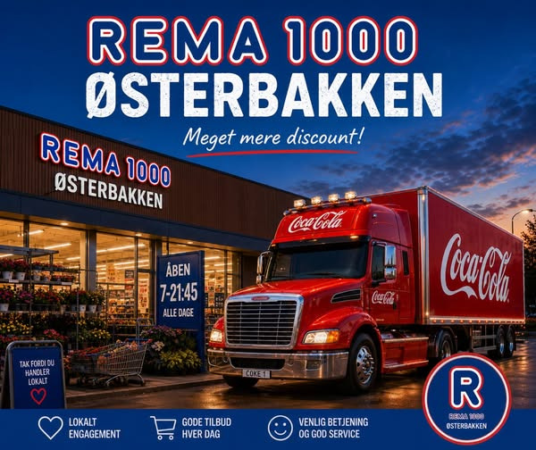 Rema 1000 Rosenkrantzgade inviterer Thisted til at like priserne ned på Coca Cola dåser fredag