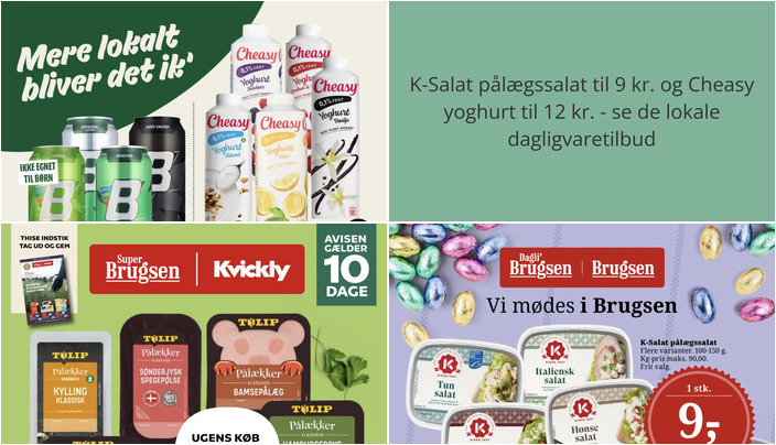 K-Salat pålægssalat til 9 kr. og Cheasy yoghurt til 12 kr. - se de lokale dagligvaretilbud